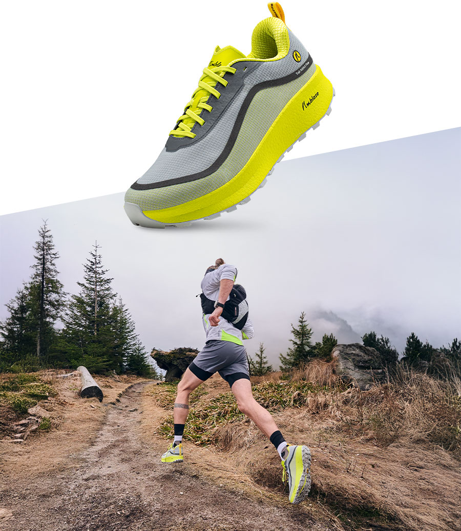 Herren Trail Addict Flow Grau-Gelb Gravel Laufschuh