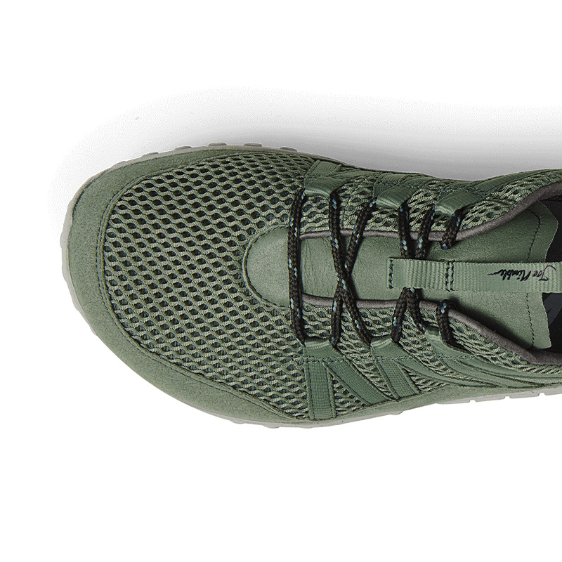 Die Zehenbox mit Toefreedom / Zehenfreiheit des Joe Nimble nimbleToes Gymschuhs in grün