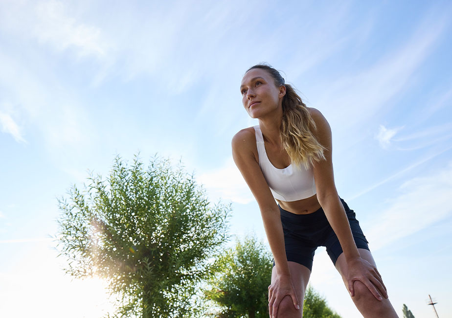Läufer bei einer Pause des Lauftrainings