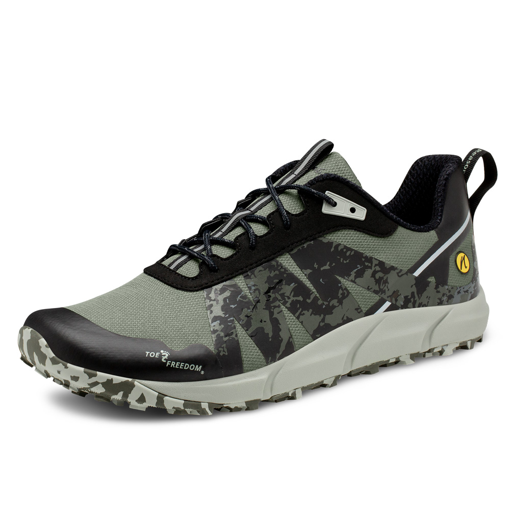 Der Joe Nimble Trail Addict WR in der Farbe Oliv in der 30 Grad Ansicht