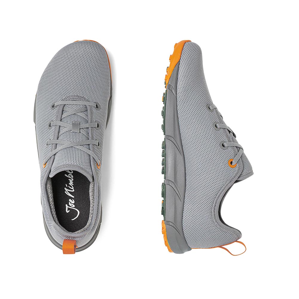 Der Joe Nimble motionToes - das Schuhpaar in Grau von oben und der Seite