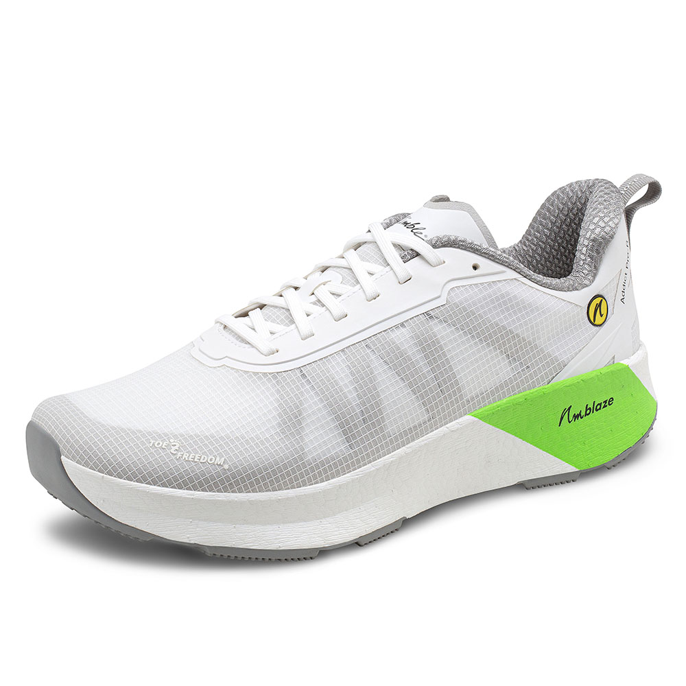 Joe Nimble Addict Pro-R Laufschuh in Weiß in der 30 Grad Ansicht