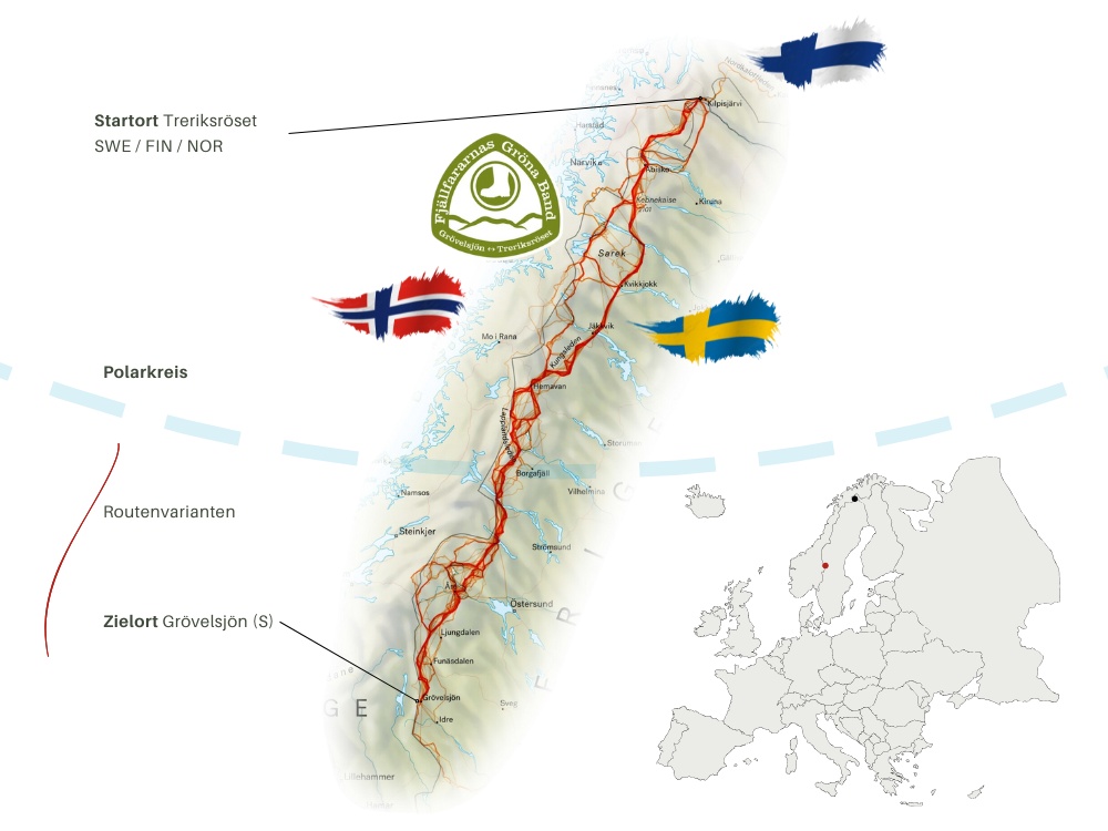 Offizielle Landkarte mit dem Streckenverlauf Gröna Bandet