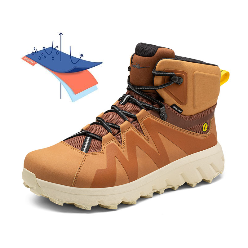 der Joe Nimble Mountain Addict Wanderschuh in Braun mit bildlicher Darstellung der Sympatex Mambran