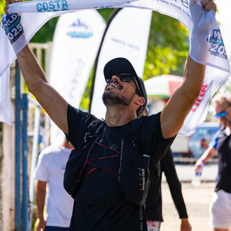 Läufer im Ziel nach einem Marathon